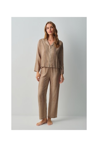 Suwen Wild Gömlek Yaka Pijama Takımı Wsh105101531464 Bambi Desenli