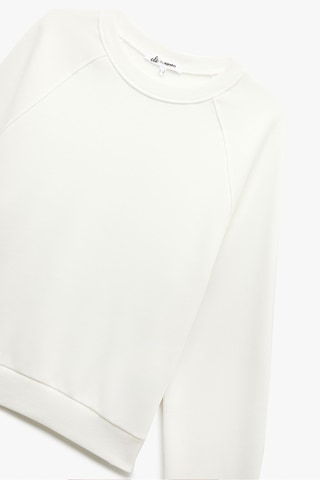 Koton Kadın Şardonlu Oversize Sweatshirt Ekru