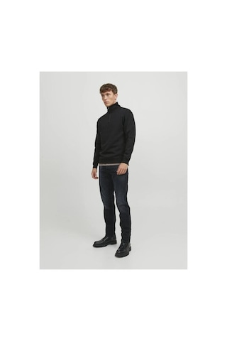 Jack & Jones Jack&jones 12250747 Jjebradley Sweat Half Zıp Black Erkek Sweatshirt Siyah