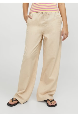 Jack & Jones Kadın Rahat Kalıp Keten Pantolon - Flora 12249649 Cement Bej