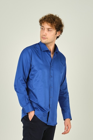 Figs Erkek Slim Fit Uzun Kollu Pamuklu Parlak Kumaş Gömlek 0013 Saks Saks
