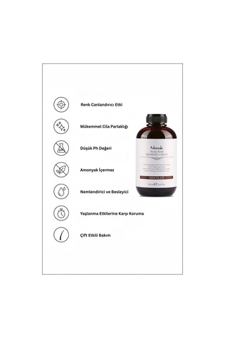 Nook Nectar Kolor Kromatic Renk Canlandırıcı Maske 250ml Chocolate Kahverengi Saçlar İçin Pigmentli Cila