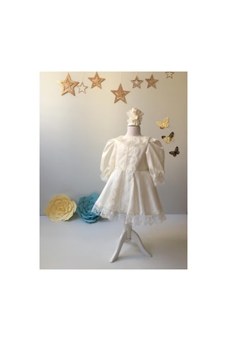 Hayy Baby Kids Wear Uzun Kollu Volan Krem Elbise Hayy Baby Kids Wear Uzun Kollu Volan Krem Elbise