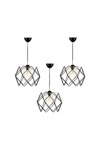 Trend Kitchen Jaka Akrilik Camlı Koza Sarkıt Avize 3 Adet Siyah Trend Kitchen Jaka Akrilik Camlı Koza Sarkıt Avize 3 Adet Siyah