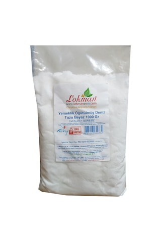 Lokman Yemeklik Öğütülmüş Deniz Tuzu Beyaz 1 KG