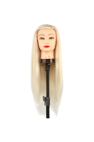 Kuaför Eğitim Mankeni / Yaki + Masa Aparatı / Platin - Elm-01-461852 Karışık - Çok Renkli