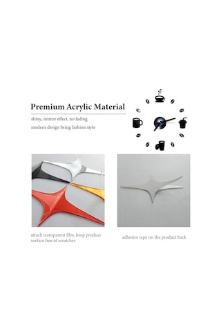 Dancemonkey Modern Dıy Saat - Sessiz, 40cm Akrilik, Gümüş Dekoratif Gümüş