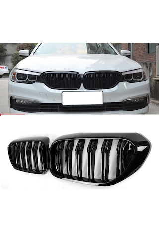 Bmw G30 M5 Ön Böbrek Panjur Piano Black Çift Tırnak