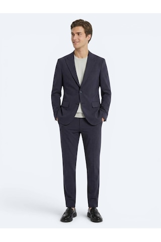 Kip Koyu Gri Düz Modern Fit Örme Takım Elbise