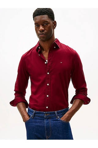 Tommy Hilfiger Flex Flannel Solıd Rf Shırt Erkek Mor Uk Gömlek - Mw0mw40469