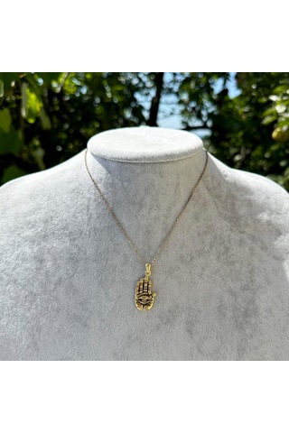 925 Ayar Gümüş Hamsa Kolye Ucu - El Yapımı Kolye Gümüş