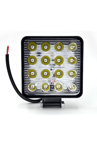 Çalışma Lambası 10v-30v 48w 16 Led Kare 2,2cm İnce Kamyonet Traktör Uzun Ömürlü