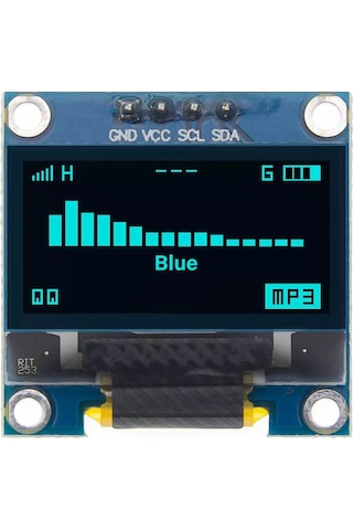 0.96" Mavi Oled Lcd Modül 128 x 64 Pixel IIC I2C Seri 0.96” Ekran Göstergesi