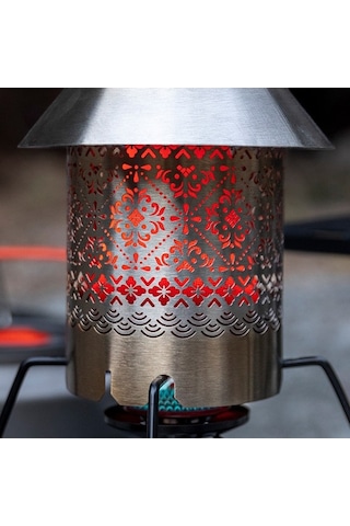 Novahub Portatif Kamp Gaz Ocak Isıtıcı Paslanmaz Çelik Kamp Isıtma Kapağı, Açık Alan Yürüyüşü İçin Depolama Çantası İle