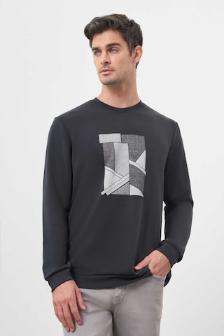 Morven Erkek Siyah Trend Bisiklet Yaka Sweat-shirt 25ks063004001 Siyah Siyah