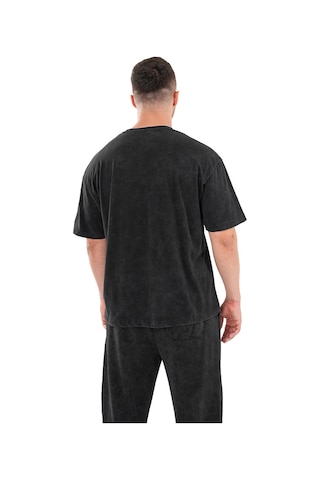 Kingsize Nutrition Kingsize Darksteel Antik Yıkamalı Oversize T-shirt Siyah Siyah