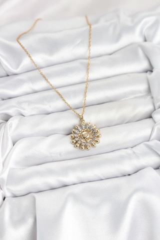 316l Çelik Zincir Gold Renk Güneş Model Kadın Kolye - Prt3500eb09328-95250 altın