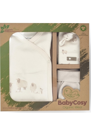 Bebek 5'li Set %100 Organic Pamuk Yenidoğan Serisi - Csy8189 Krem