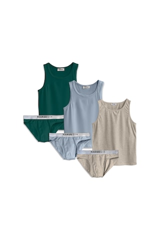 Yohannes Club, Erkek Çocuk, Pamuklu Slip&atlet, Alt-üst, 3 Çift Takım, Çok Renkli KARIŞIK RENK