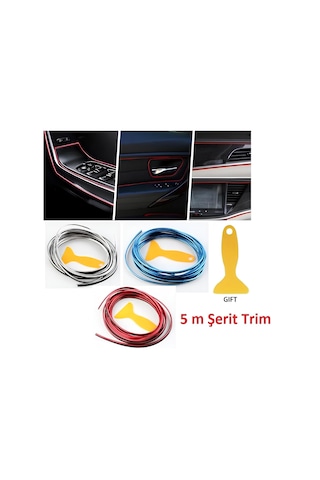 Araba Trim Torpido Mavi Dekorasyon Neon Şerit Bandı Mavi