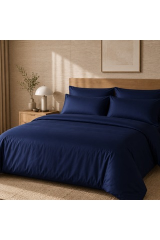 Auren 400 Tc Pamuk Saten King Size Nevresim Lacivert Çok Renkli