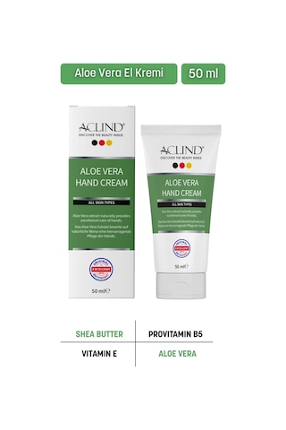 Aclınd Aloe Vera 50 Ml Onarıcı El Kremi