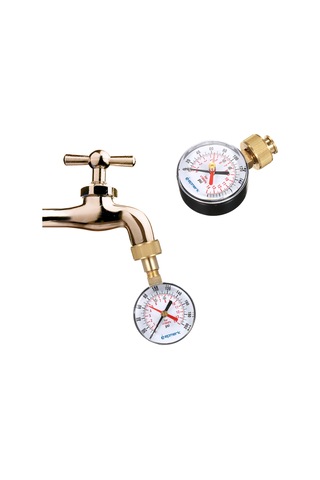 Maiyame "lepmerk 2-1/2" Su Basınç Ölçer - 3/4" Dişli, 0-200psı, Kırmızı Göstergeli"