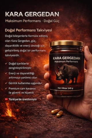 Kara Gergedan Doğal Destek Enerjik Yaşam 240 Gr X 2 Adet