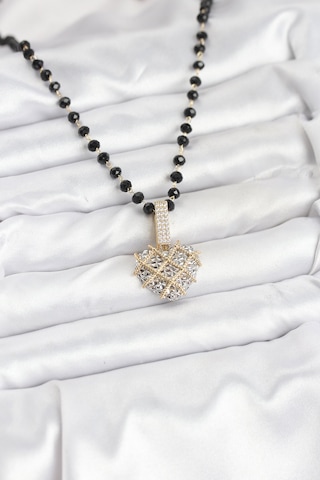 316l Çelik Zincir Kristal Boncuklu Kalpli Kadın Kolye Eb-bko10562 Çok Renkli