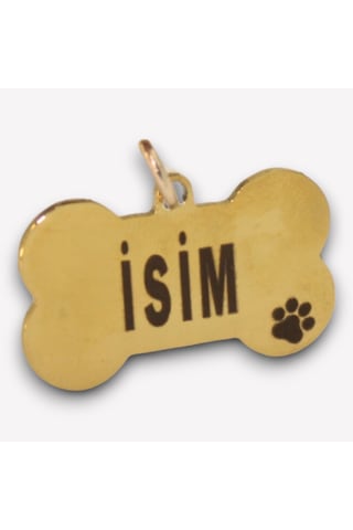 Caramelos Çelik Metal Köpek Künyesi Gold