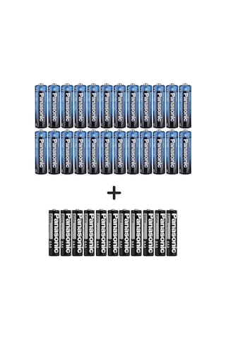 Panasonic R6BE/4PS Manganez AA Kalem Pil 24'lu + R03UE/2S AAA İnce Kalem Pil 12'li