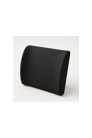 Ergonomik Bel Destek Yastığı, Siyah, 35x34x12 Cm, Yıkanabilir Kılıf, Ayarlanabilir Kemer, Ofis Ve Araba İçin Aahşap