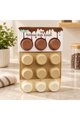 Silikon Muffin Kek Kalıbı Askılı Çok Renkli