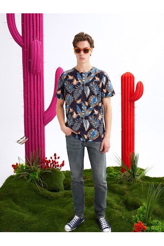 Colin's Colins Lacivertvert Erkek Tshirt K.Kol Cl1067731 Q1.V2 Nav Lacivert