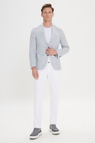 AC&Co / Altınyıldız Classics Erkek Indıgo Slim Fit Dar Kesim Mono Yaka Desenli Blazer Ceket Indıgo