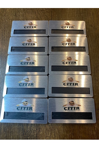 Yaka Kartı İsimlik Metal 10 Adet Mıknatıslı Logo Baskılı Premium 01