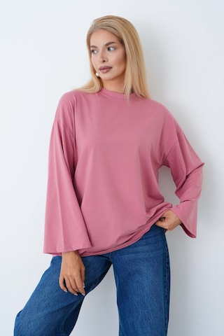 Herkesemoda Kadın Tesettüre Uygun Geniş Kollu Body Gülkurusu