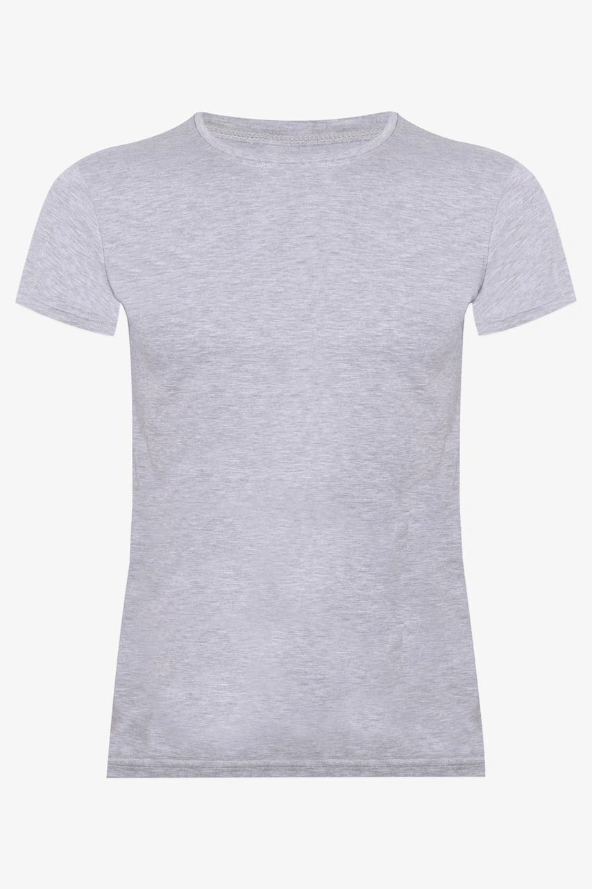 Koza İç Giyim Erkek 2'li Basic Likralı T-shirt 9012 Gri Melanj