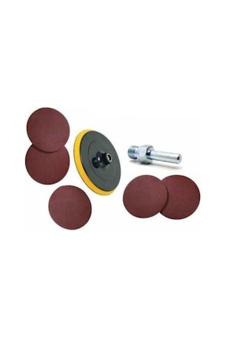 180 Mm Cırtlı Disk Zımpara Altı +2 Adet Yedek Zımpara+matkap Disk Aparatı