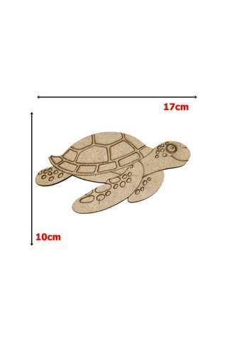 Boyanabilir Ahşap Deniz Kaplumbağası Figürü 17x10 Cm 10 Adet