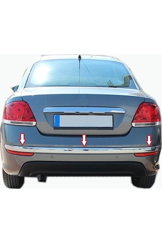 Linea Arka Tampon Çıtası Krom 3 Parça Paslanmaz Çelik