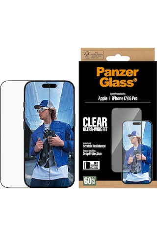 Panzerglass Apple Uyumlu iPhone 17 16 Pro Ultra wide Fit Çerçeve Aparatlı Ekran Koruyucu