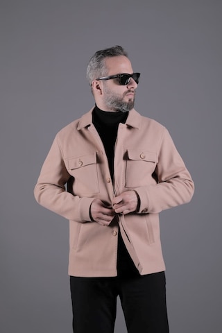 Ohepmoda Dikiş Detaylı Erkek Kaşe Kaban Mont Camel