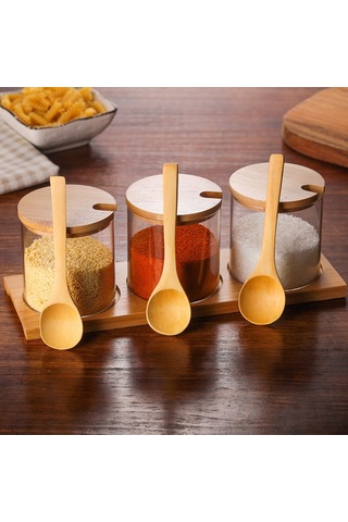 Sones Yaratıcı Borosilikat Şeffaf Baharat Kavanozu Mutfak Malzemeleri Bir Set Diğer