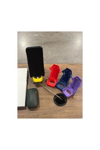 Recaro Koltuk Tasarımlı 3d Baskı Masaüstü Telefon Tutucu Şarj Uyumlu Lacivert