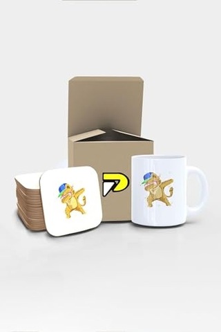 Eden Kedi Tasarımlı Baskılı Kupa Bardak Seti Eğlenceli Özel Hediye Mug Çok Renkli