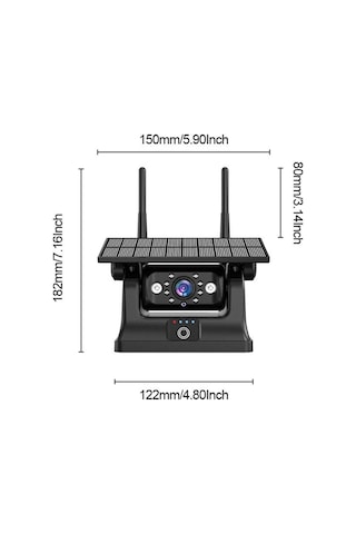 Solar Şarjlı Wireless Karavan Geri Görüş Kamerası 1080p - Premium