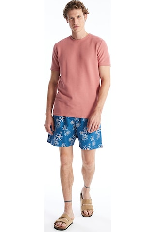Lcw Swımwear Mavi Kısa Boy Desenli Erkek Deniz Şortu
