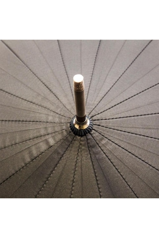 Baginn Erkek Şemsiye Siyah Renk Baston Protokol Şemsiye 110 Cm Çap 16 Telli Fiber Siyah