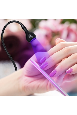 Xurunkeji Taşınabilir Ev Tırnak Lambası Led Tırnak Kurutucusu Tırnak Kürleme Lambası Siyah Kaz Boynu Ve Jel Tırnaklar İçin Uygun Klipsli